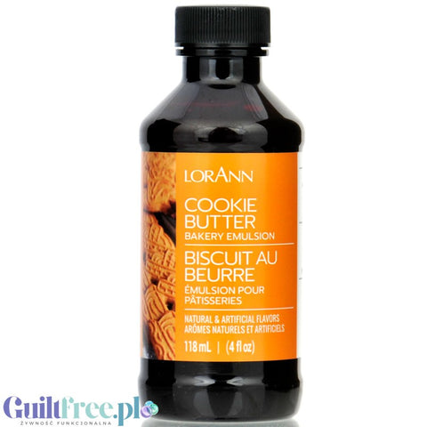 LorAnn Oils Bakery Emulsion, Cookie Butter profesjonalna emulsja aromatyczna bez tłuszczu, Maślane Ciastko 118ml