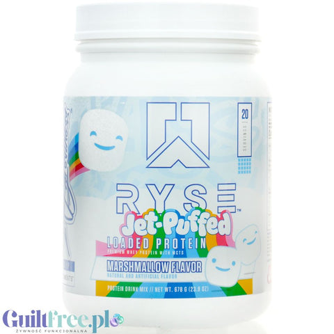 Ryse Loaded Protein Jet Puffed Marshmallow 0.68kg - protein nutrition with WPC and WPI, 25g protein
