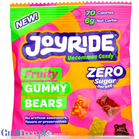 Joyride Uncommon Candy, Fruity Gummy Bears - keto fruit jelly bears, 6g net carbohydrates