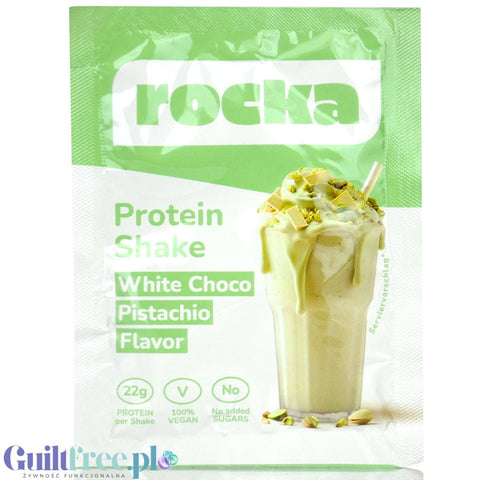 Rocka Nutrition Protein Shake White Choco Pistachio 30g - wegański szejk proteinowy, saszetka