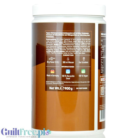 Rocka Nutrition Protein Shake Double Chocolate 0,9kg - wegańska odżywka białkowa 4 źródeł białka, bez soi i glutenu