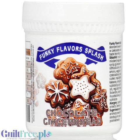 Funky Flavors Splash Chocolate Gingerbread 6kcal 50g - błonnikowy aromat słodzący w proszku, Pierniczki Czekoladowe