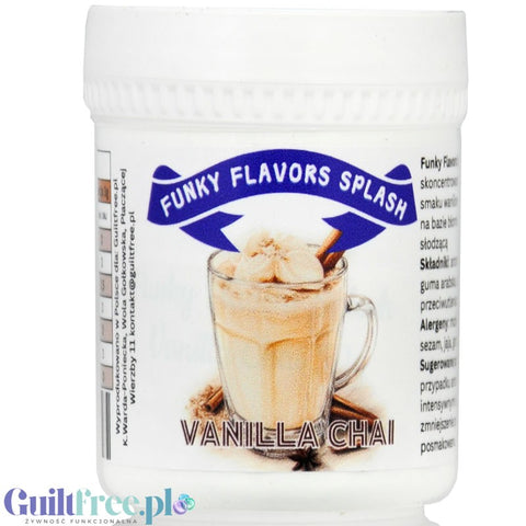 Funky Flavors Splash Vanilla Chai 3kcal 50g - aromat słodzący w proszku, Korzenna Wanilia