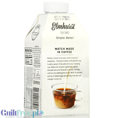 Elmhurst Oat Creamer Pistachio Crème - wegańskie nie-mleko owsiano-pistacjowe bez zagęstników i olejów