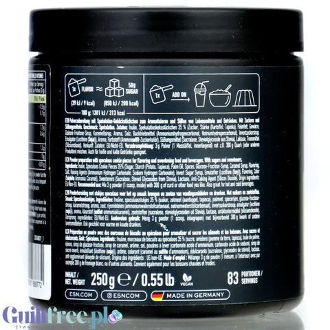 ESN Designer Flavor Powder Speculoos 250g - wegański aromat w proszku, Belgijskie Ciasteczka Korzenne