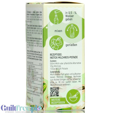 InStick Pistachio - rozpuszczalna saszetka smakowa do deserów i napojów bez cukru, 12 saszetek na 0,5L, Pistacja