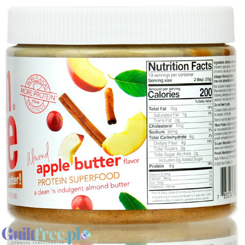 Nuts 'N More Almond Butter Apple - almond butter with WPC whey protein and xylitol, Apple, Cinnamon & Cranberry