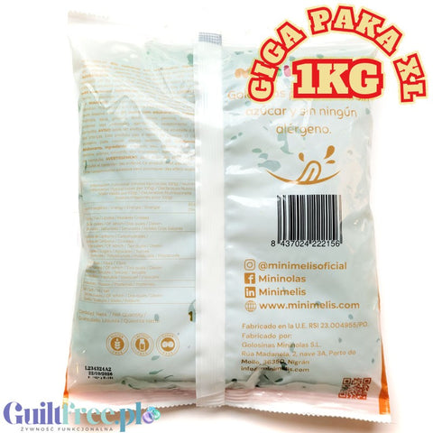 Minimelis Gummy Pearls GIGA PAKA 1KG - zielone kulki żelki bez cukru 40% mniej kalorii