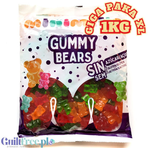 Minimelis Gummy Bears GIGA PAKA 1KG - kolorowe misie żelki bez cukru 40% mniej kalorii