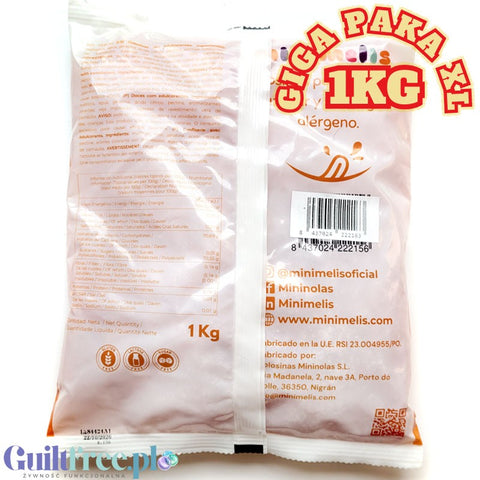 Minimelis Gummy Pearls Red GIGA PAKA 1KG - sour red jelly balls without sugar 40% less calories