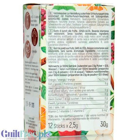 InStick Fruit Punch Sticks - rozpuszczalna saszetka smakowa do napoi bez cukru, Poncz Owocowy