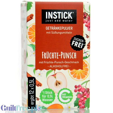 InStick Fruit Punch Sticks - rozpuszczalna saszetka smakowa do napoi bez cukru, Poncz Owocowy