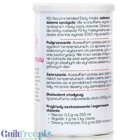 FITgridients, Purely Sweet Acesulfame-K - słodzik czysty acesulfam potasu bez wypełniaczy E-950