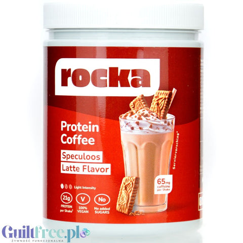 Rocka Nutrition Protein Coffee Speculoos Latte 300g - vegan protein coffee 65mg caffeine, Speculoos Cookies flavor