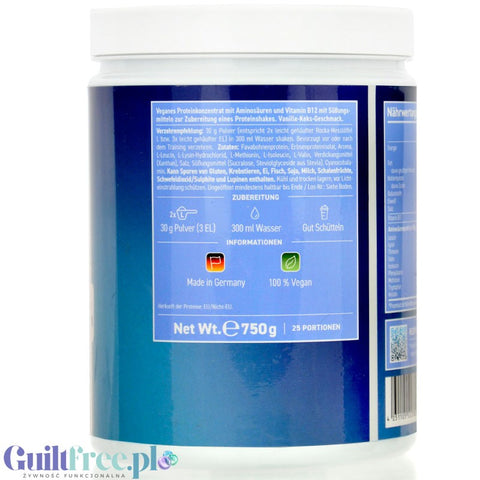 Rocka Nutrition NO WHEY PRO Vanilla Cookie 750g - vegan protein supplement with B12 and amino acids, without sugar, soy or glute