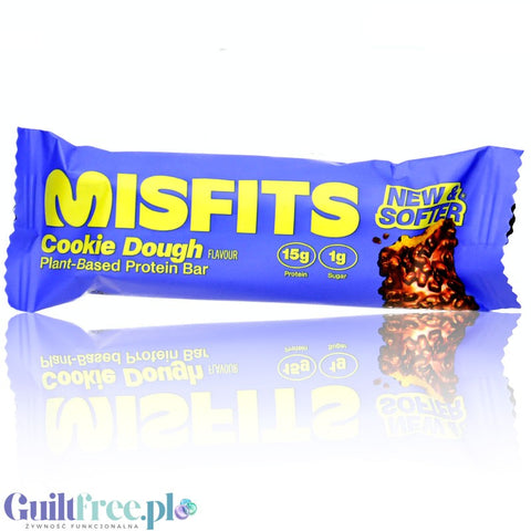 Misfits Protein Bar Cookie Dough - wegański baton proteinowy bez cukru z karmelem w czekoladzie