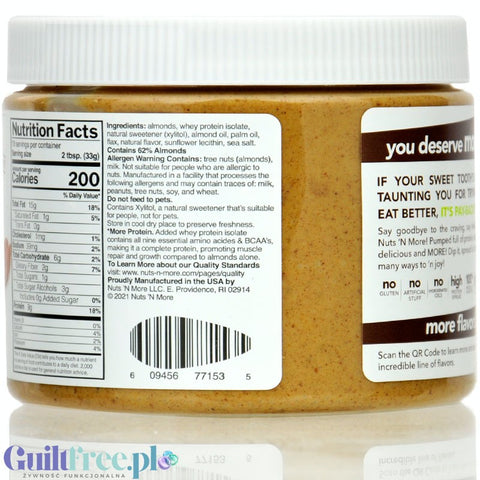Nuts 'N More Almond Butter - masło migdałowe z białkiem WPC i ksylitolem