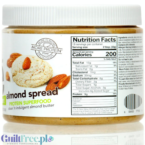 Nuts 'N More Almond Butter - masło migdałowe z białkiem WPC i ksylitolem