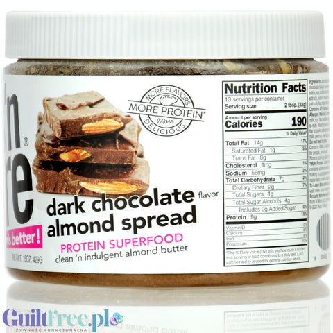 Nuts 'N More Dark Chocolate Almond - almond butter with WPI and dark chocolate, sweetened with xylitol
