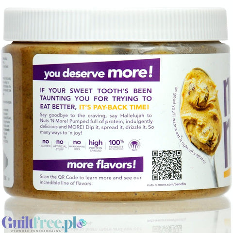 Nuts 'n More Cinnamon Raisin Almond Butter - masło migdałowe z WPI i ksylitolem, z cynamonem i rodzynkami