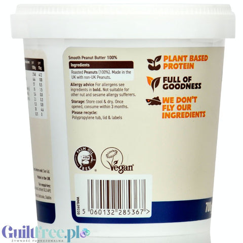 Meridian Peanut Butter Protein Smooth 0,7kg - masło orzechowe 100% z wysokobiałkowych orzechów