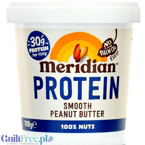 Meridian Peanut Butter Protein Smooth 0,7kg - masło orzechowe 100% z wysokobiałkowych orzechów