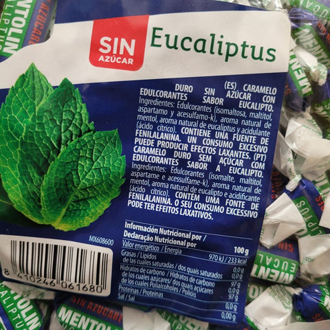 Mentolin Eucalyptus - menthol-eucalyptus sugar-free candy by weight