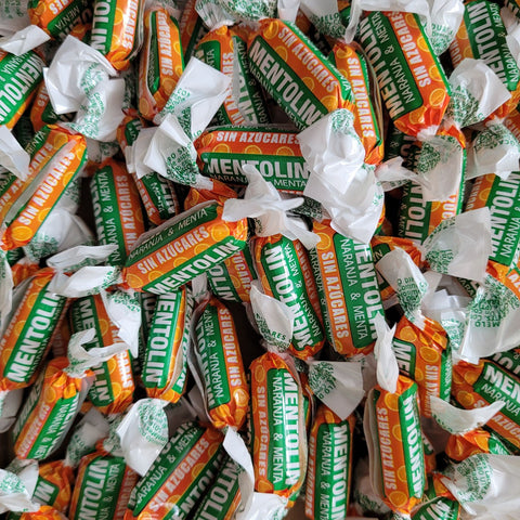 Mentolin Naranja & Menta - pomarańczowo-mentolowe cukierki bez cukru na wagę