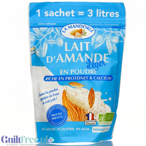La Mandorle Lait D'Amande 240g - mleko migdałowe w proszku bez dodatku cukru, do przygotowania 3L napoju