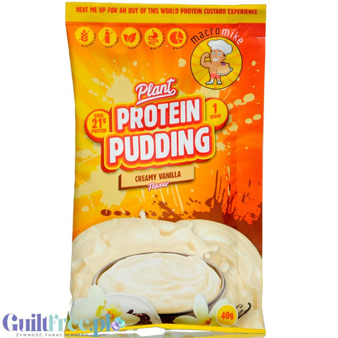 Macro Mike Plant Protein Pudding, Creamy Vanilla - wegański pudding białkowy 21g białka & 143kcal