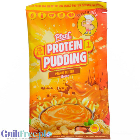 Macro Mike Plant Protein Pudding, Peanut Butter - wegański pudding białkowy 21g białka & 143kcal