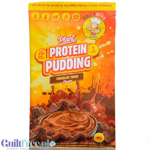 Macro Mike Plant Protein Pudding, Chocolate Fudge - wegański pudding białkowy 23g białka & 139kcal