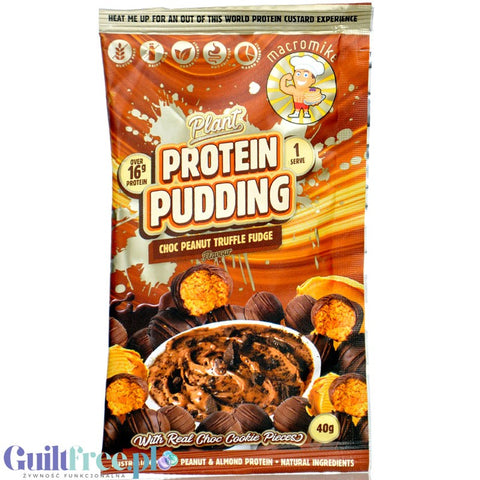 Macro Mike Plant Protein Pudding, Choc Peanut Truffle Fudge - wegański pudding proteinowy z czekoladą, 16g białka & 129kcal