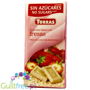 Torras White chocolate with strawberries no suggars added