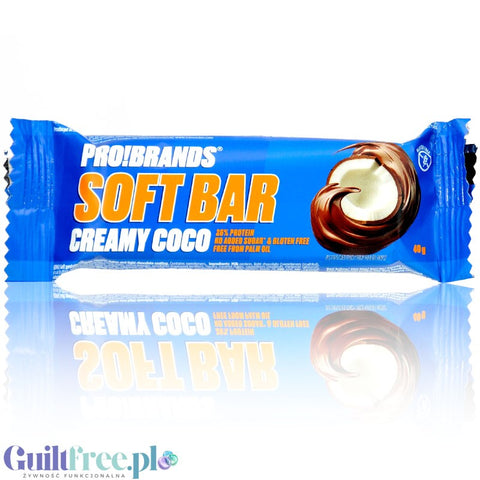 Pro!Brands Soft Bar Creamy Coco - soft protein bar 170kcal, Chocolate Coconut