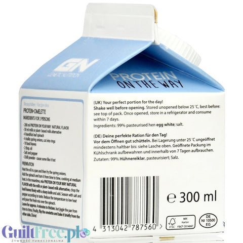 GN Labs Protein On The Way, Natural - 30g protein in 135kcal, pasteurized egg whites for omelets