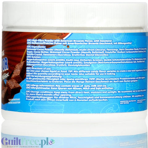 Franky's Bakery Candy Flavor American Brownie, sweetening flavor with stevia and chocolate cake fiber