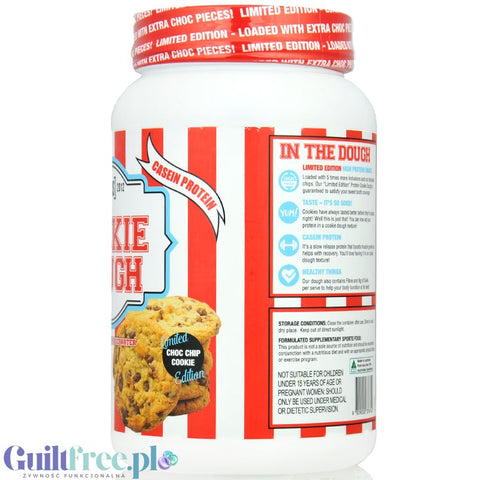 Adonis Cookie Dough Casein Protein, Choc Chip Cookie 1kg - kazeinowa masa ciasteczkowa, edycja limitowana z extra czekoladą