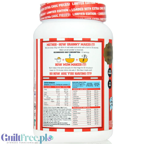 Adonis Cookie Dough Casein Protein, Choc Chip Cookie 1kg - kazeinowa masa ciasteczkowa, edycja limitowana z extra czekoladą