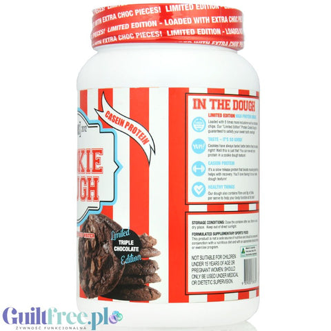 Adonis Cookie Dough Casein Protein, Triple Chocolate 1kg - proteinowa masa ciasteczkowa z czekoladą