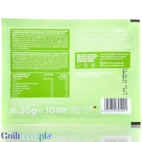 More Nutrition Chunky Flavor Pistachio White Chocolate 30g, aromat w proszku 10kcal, smak Biała Czekolada z Pistacją