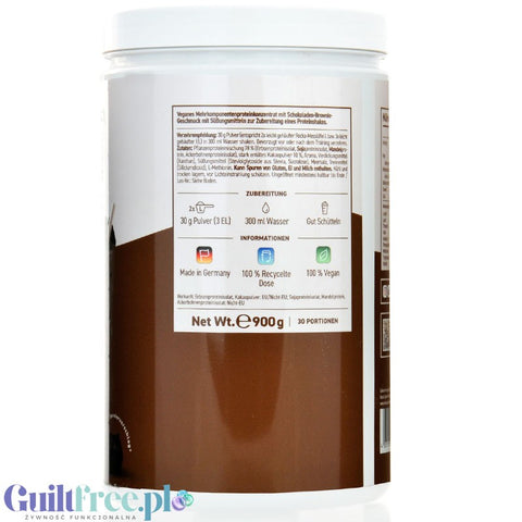 Rocka Nutrition Protein Shake Chocolate Brownie 0,9kg - wegańska odżywka białkowa 4 źródła białka, bez glutenu