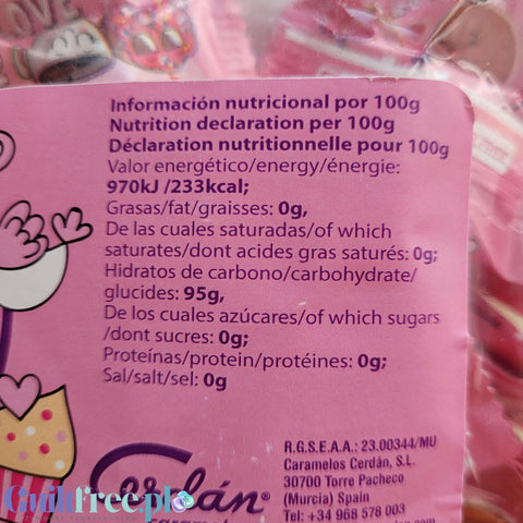 Cerdan Caramelos Cherry Candies - Valentine's Day sugar-free cherry candies by weight