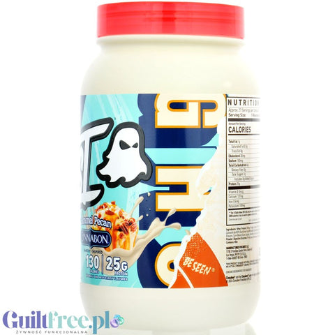 Ghost 100% Whey Cinnabon Caramel Pecan - edycja limitowana, odżywka białkowa z WPI, WPH i kompleksem enzymów