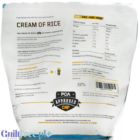 CNP Cream of Rice, Dough Lightful 2kg - kleik ryżowy bez cukru, regeneracyjny posiłek treningowy o smaku ciasteczkowym