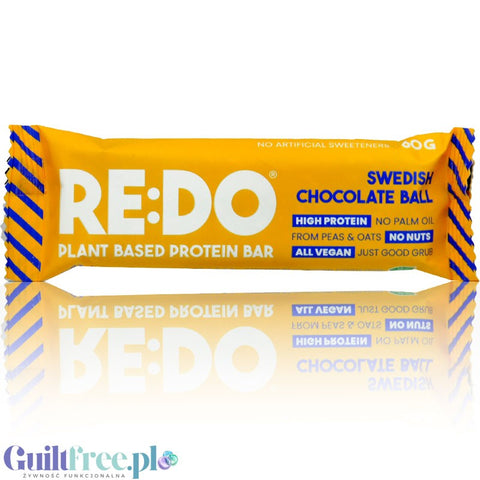 ReDo Plant Protein Bar Swedish Chocolate Ball - wegański baton proteinowy bez orzechów, oleju palmowego i słodzików