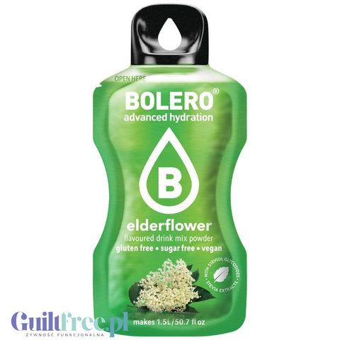 Bolero Drink Elderflower 9g - napój instant w saszetce, ze stewią,  smak Kwiaty Dzikiego Bzu (kordial)