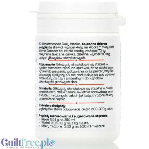 FitGridients Stevia - czysta stewia 100% słodzik zero kalorii bez wypełniaczy
