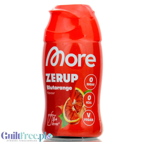 More Nutrition Zerup  Blutorange na 8L - skoncentrowany syrop do wody bez cukru i kalorii, Czerwona Pomarańcza