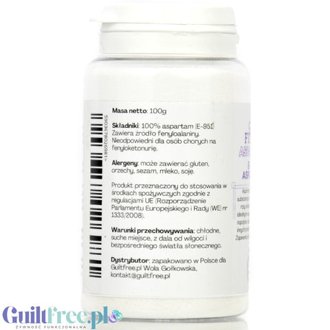 FITGridients Aspartame 100g - czysty aspartam bez wypełniaczy E-951